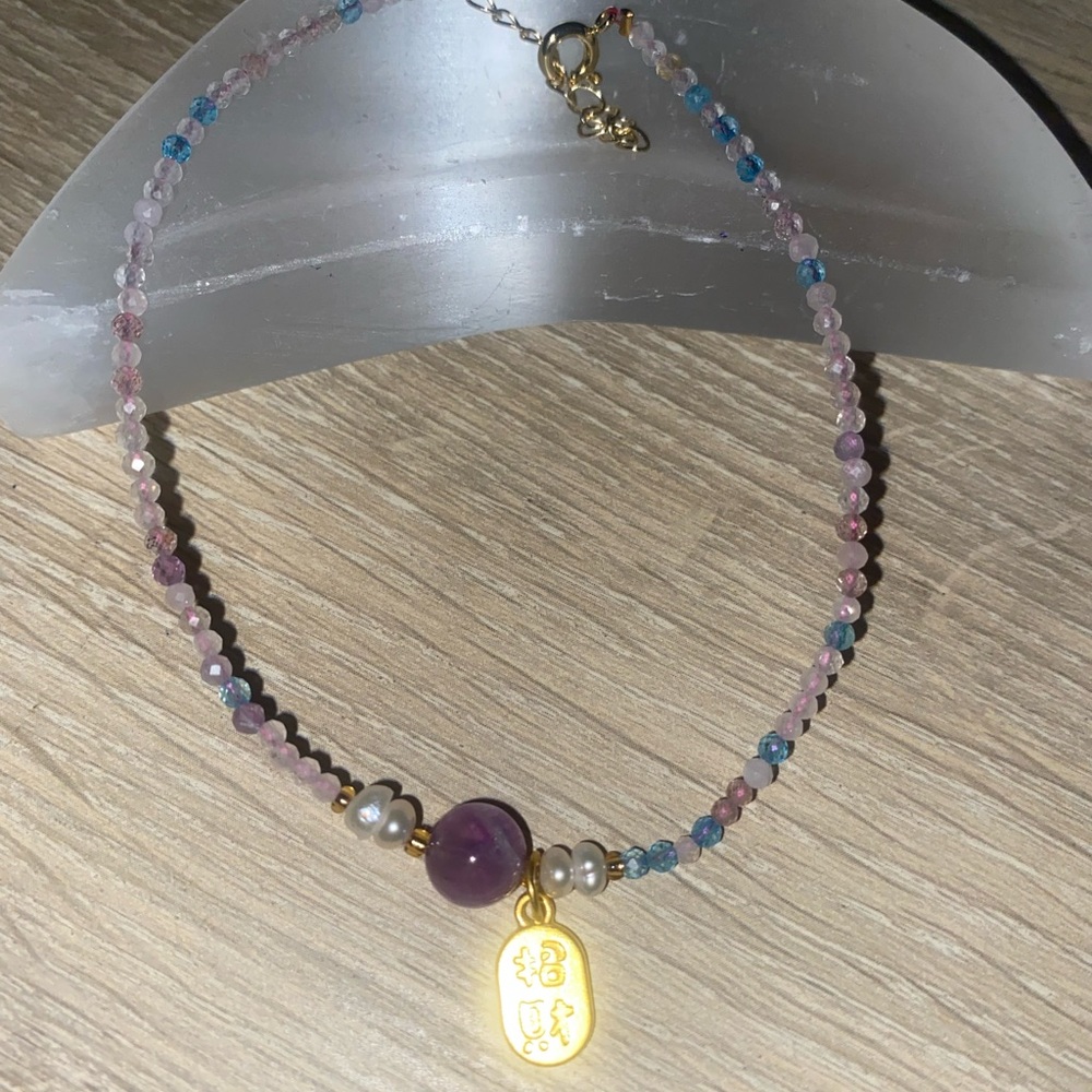 Morganite & Amethyst Anklet